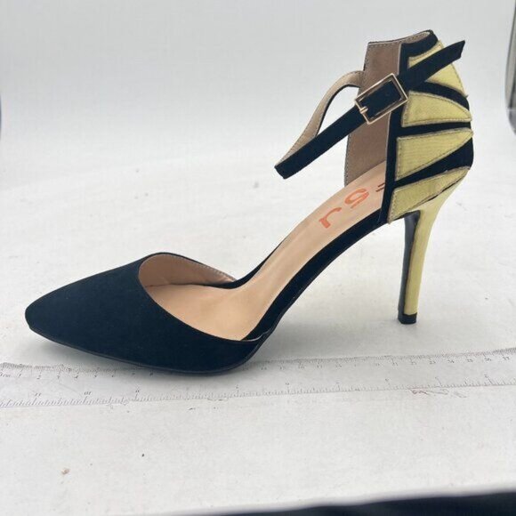 FSJ Women Stiletto High Heels D'Orsay Pumps Pointed Closed Point Toe Ankle Strap - Picture 1 of 7